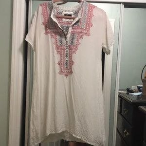 Sheer embroidery dress